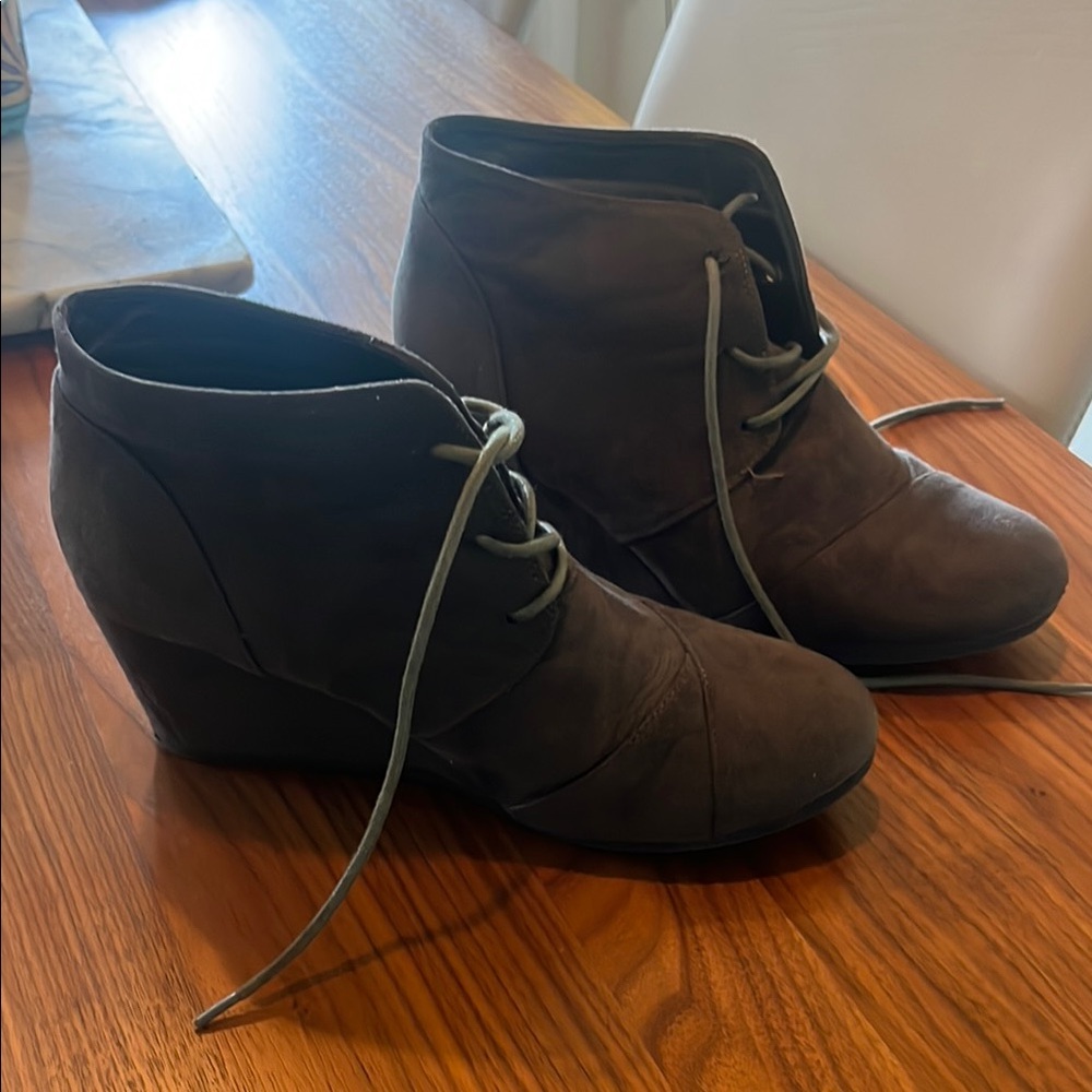 Women's Dark Brown Wedge Ankle Boots